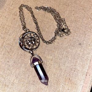 Amethyst Sun and Moon Necklace